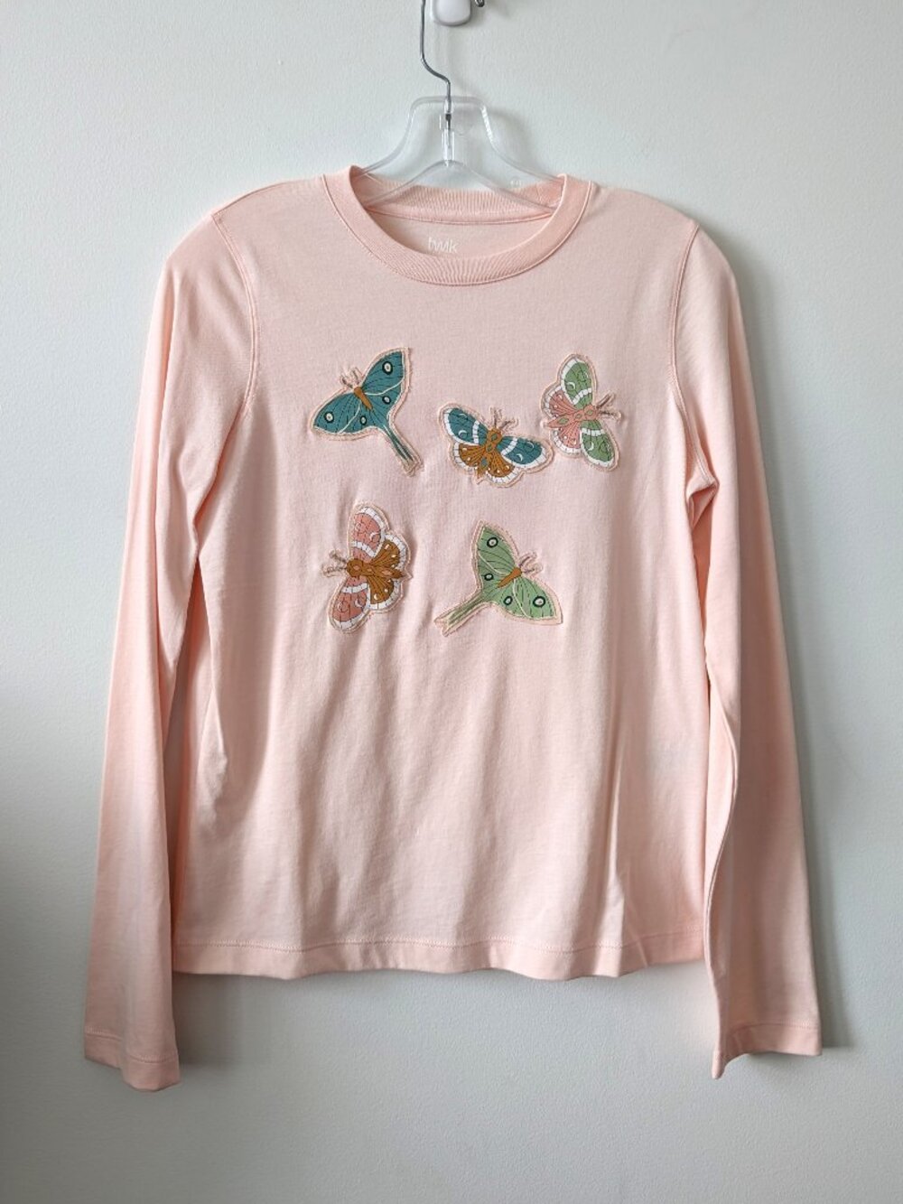 TWIK Moth Butterfly Appliqué Long Sleeve Tee | Size XS